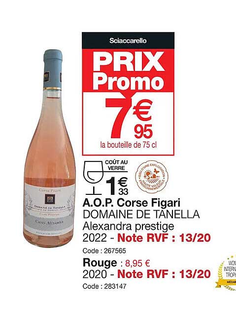a.o.p. corse figari domaine de tanella alexandra prestige 2022
