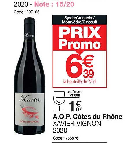 a.o.p. côtes du rhône xavier vignon 2020