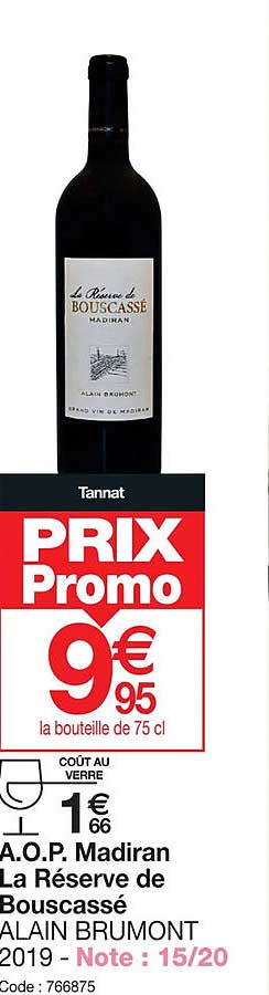a.o.p. madiran la réserve de bouscassé alain brumon 2019