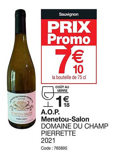 a.o.p. menetou-salon domaine du champ Pierrette 2021