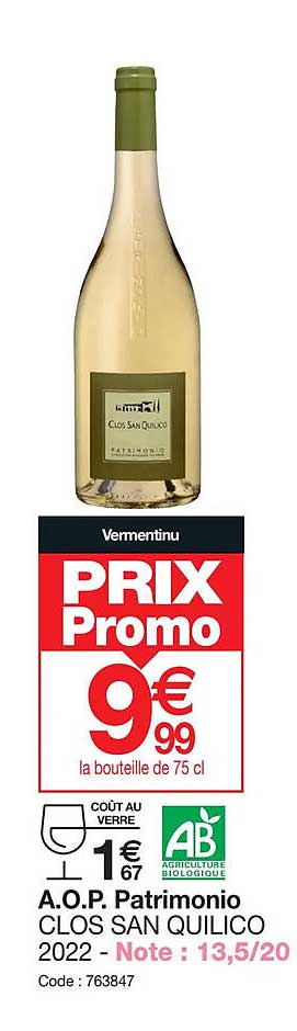 a.o.p. patrimonio clos san quilico 2022