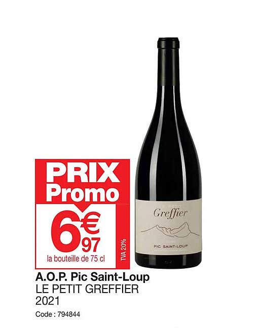 a.o.p. pic saint-loup le petit greffier 2021