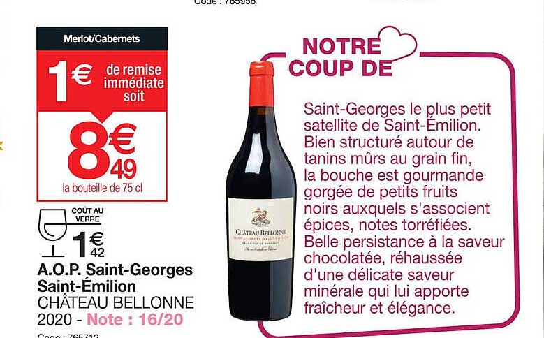 a.o.p. saint-georges saint-émilion châteaeu bellonne 2020