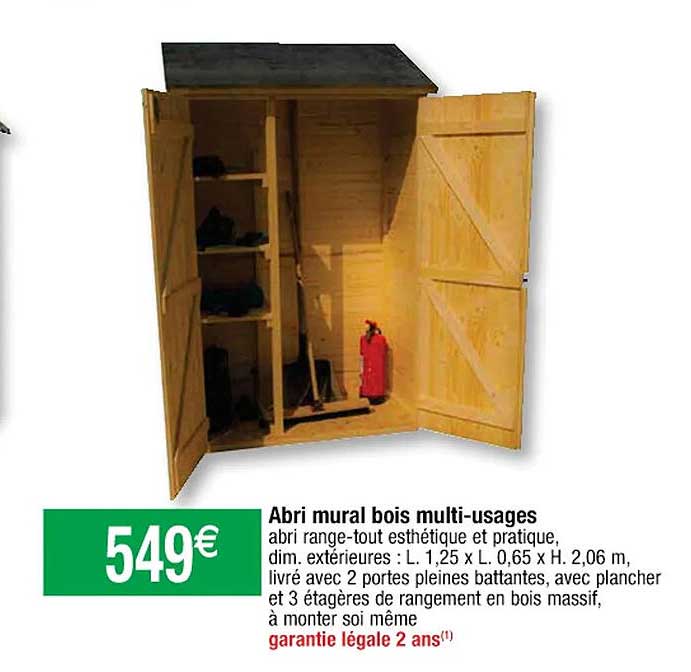Abri Mural Bois Multi-usages