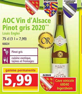 aoc vin d'alsace pinot gris 2020 louis engler