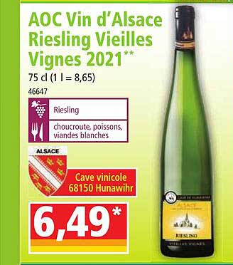 aoc vin d'alsace riesling vieilles vignes 2021