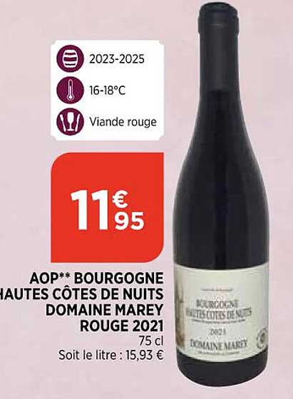 aop bourgogne hautes côtes de nuits domaine marey rouge 2021