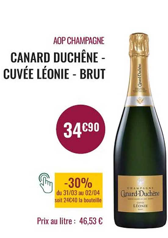 aop champagne canard duchêne - cuvée léonie - brut