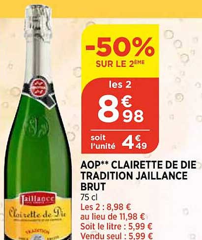 aop clairette de die tradition jaillance brut