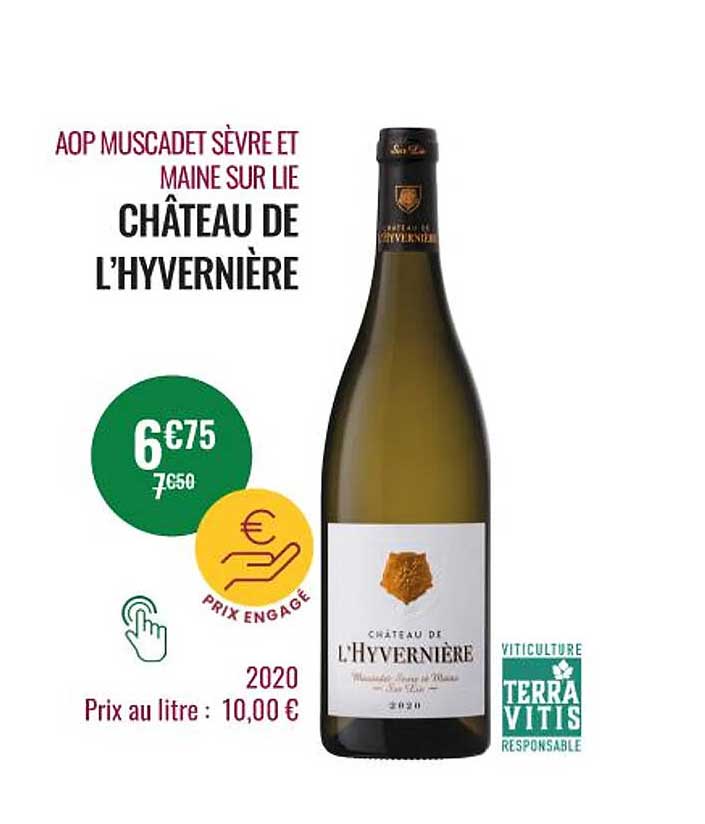 aop muscadet sèvre et maine sur lie château de l'hyvernière 2020