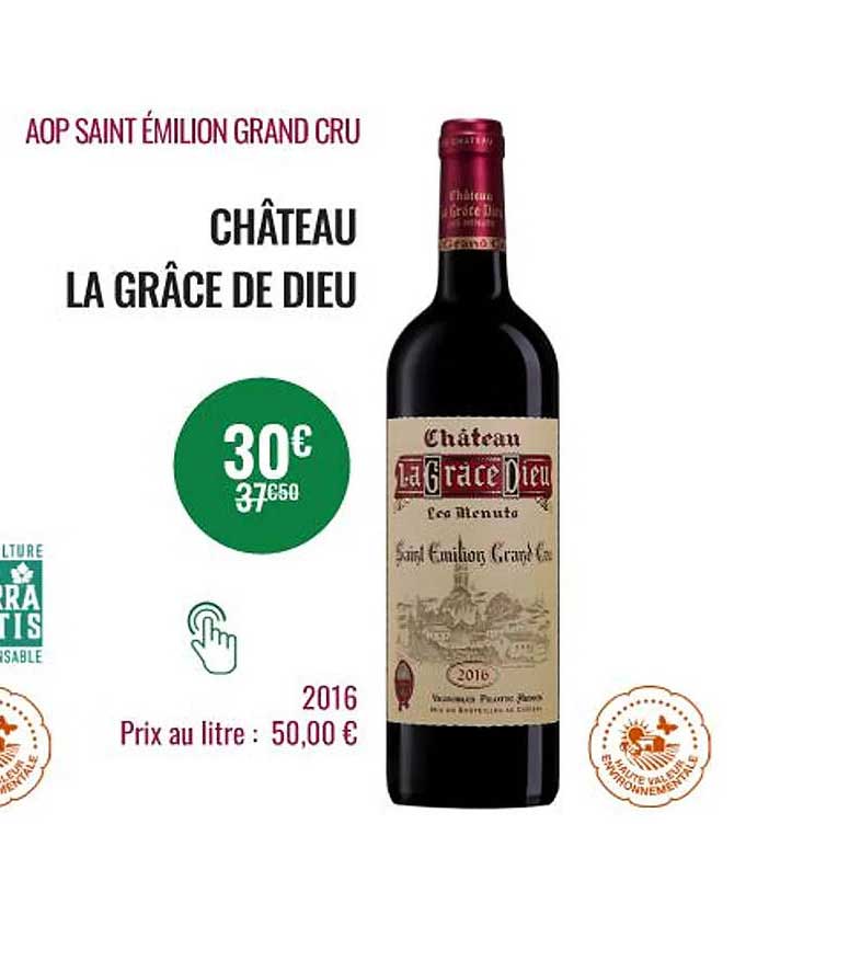 aop saint émilion grand cru château la grâce de dieu 2016