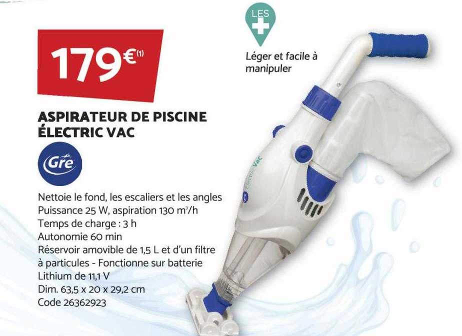 aspirateur de piscine électric vac gré