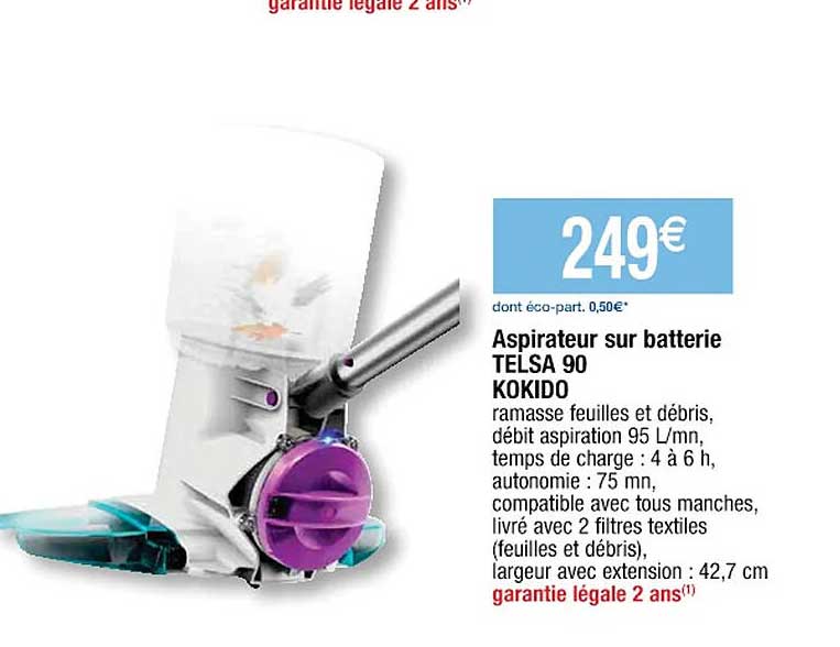 Aspirateur Sur Baterie Telsa 90 Kokido