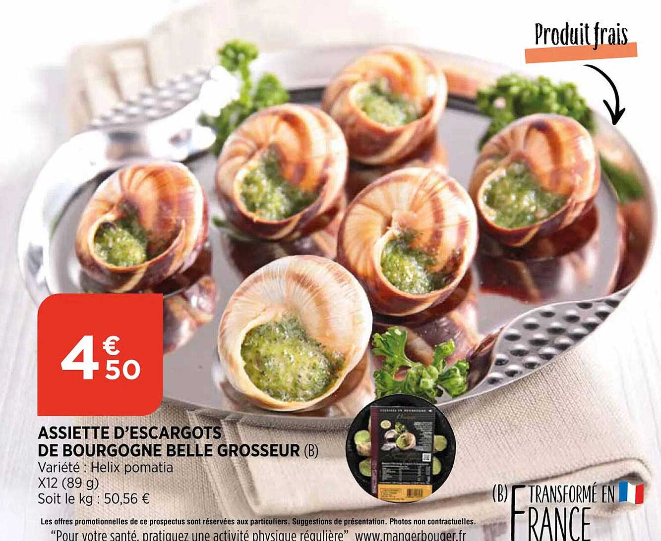 assiette d'escargots de bourgogne belle grosseur