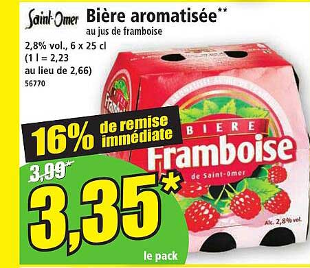 bière aromatisée au jus de framboise saint-omer