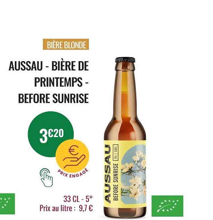 bière blonde aussau - bière de printemps - before sunrise