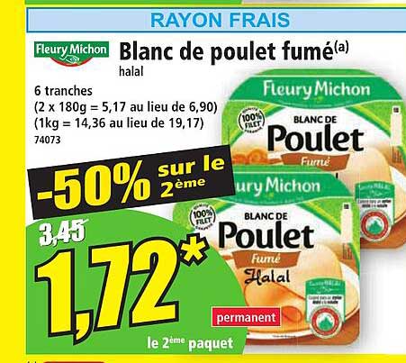 blanc de poulet fumé hala fleury michon