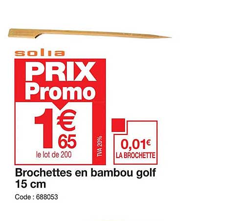 brochettes en bambou golf 15 cm