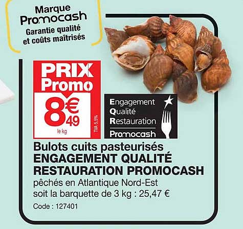 bulots cuits pasteurisés engagement qualité restauration promocash