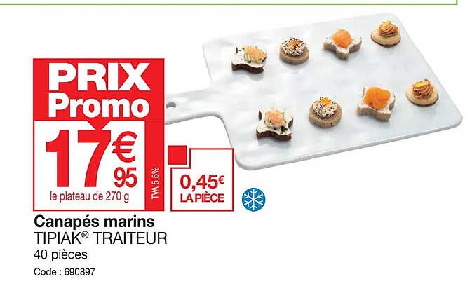 canapés marins tipiak traiteur