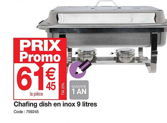 Chafing Dish En Inox 9 Litres