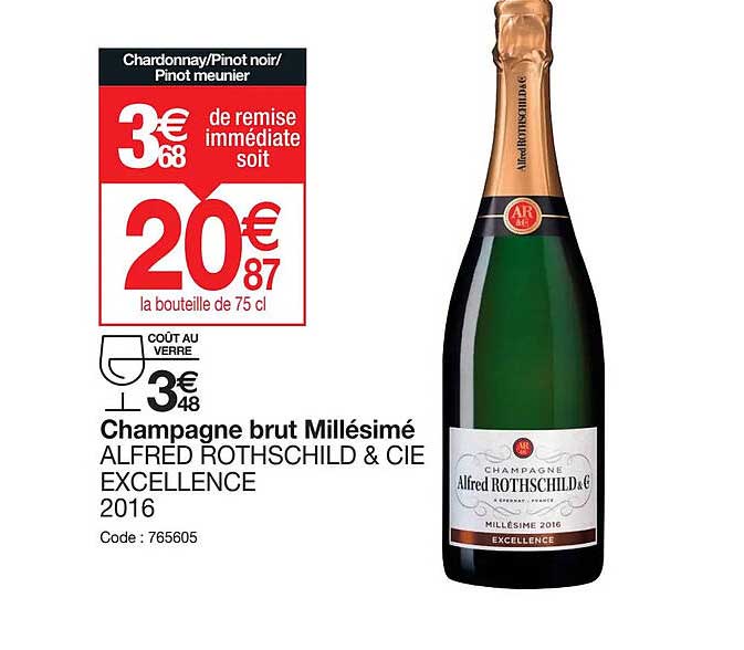 champagne brut millésimé alfred rothschild & cie excellence 2016