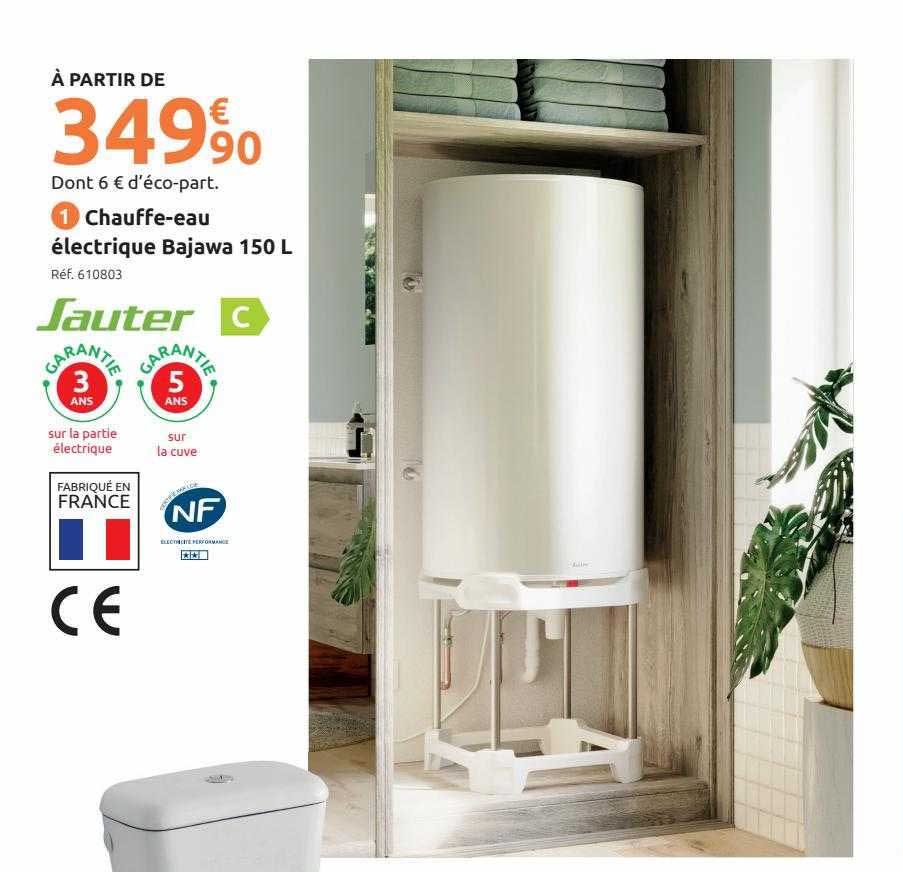 chauffe-eau électrique bajawa 150l sauter