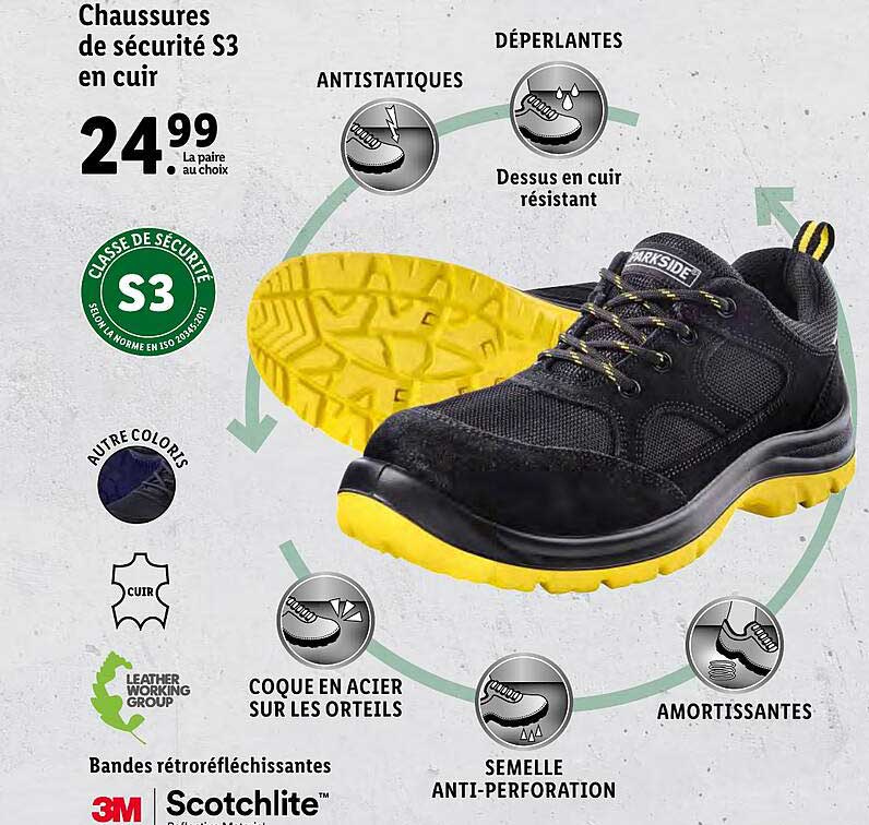 Chaussures De Sécurité S3 En Cuire