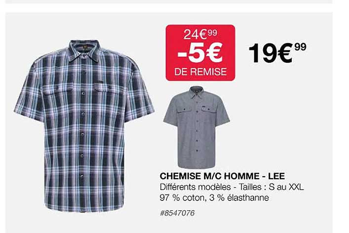 Chemise M-c Homme - Lee