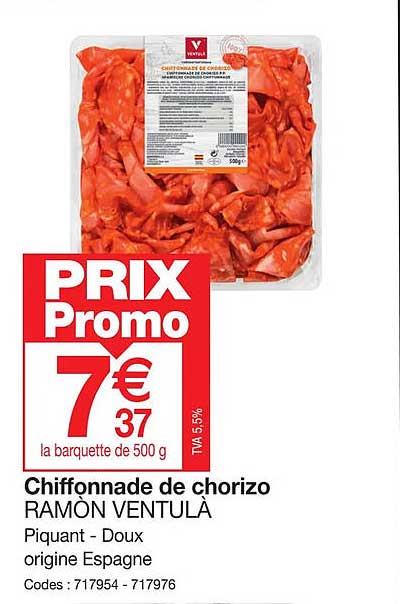 chiffonnade de chorizo ramòn ventulà