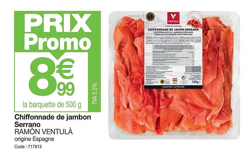 chiffonnade de jambon serrano ramòn ventulà