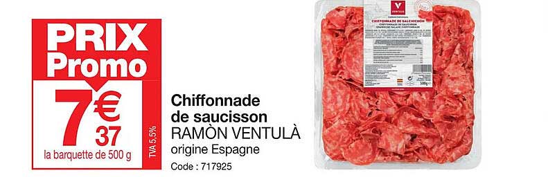 chiffonnade de saucisson ramòn ventulà