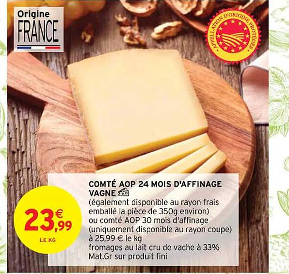 comté aop 24 mois d'affinage vagne