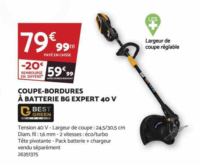 coupe-bordures à batterie bg expert 40v best green