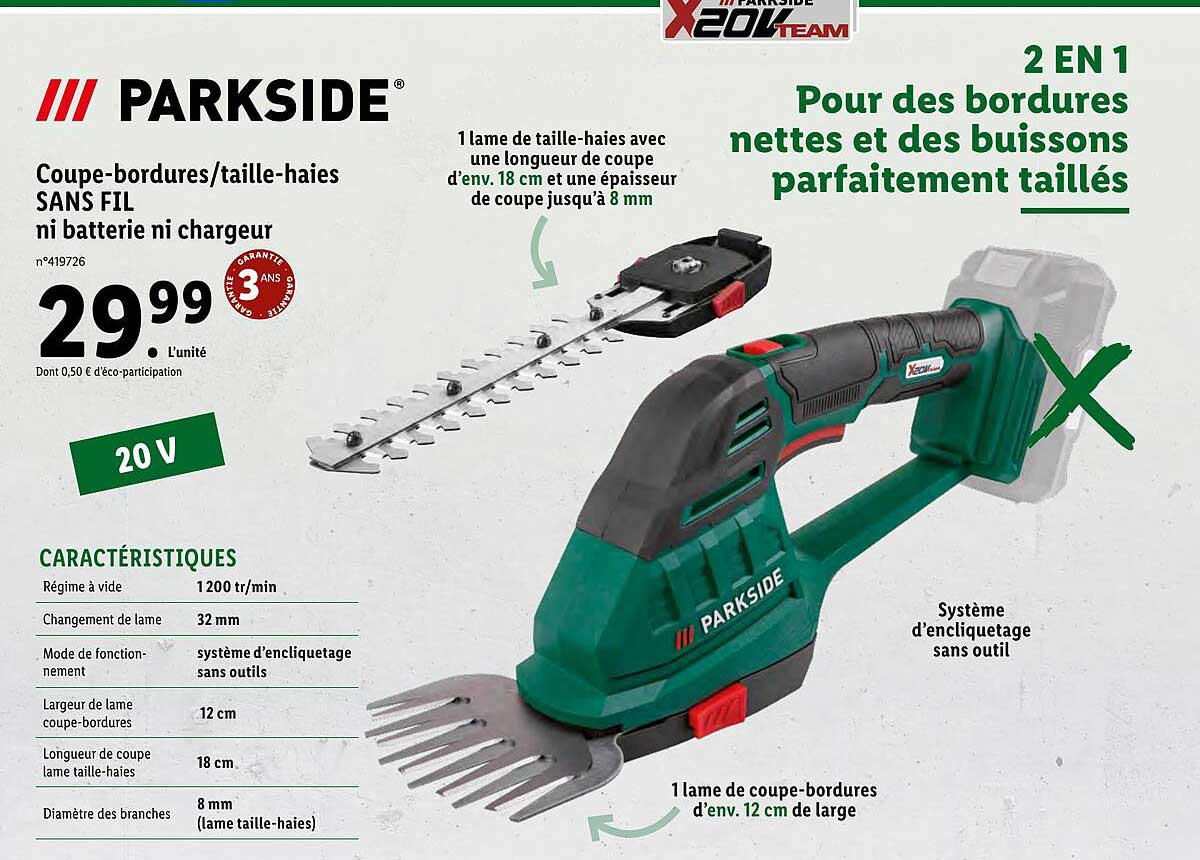 Coupe-bordures-taille-haies Sans Fil Ni Batterie Ni Chargeur Parkside
