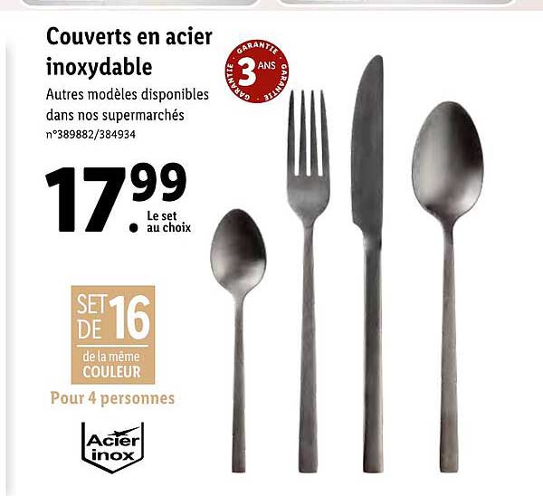 couverts en acier inoxydable
