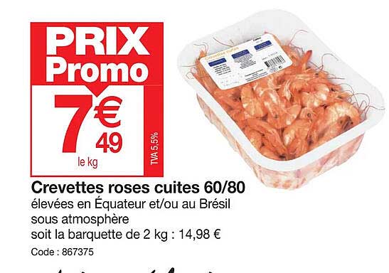 Crevettes Roses Cuites 60 80