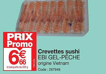 crevettes sushi ebi gel-pêche