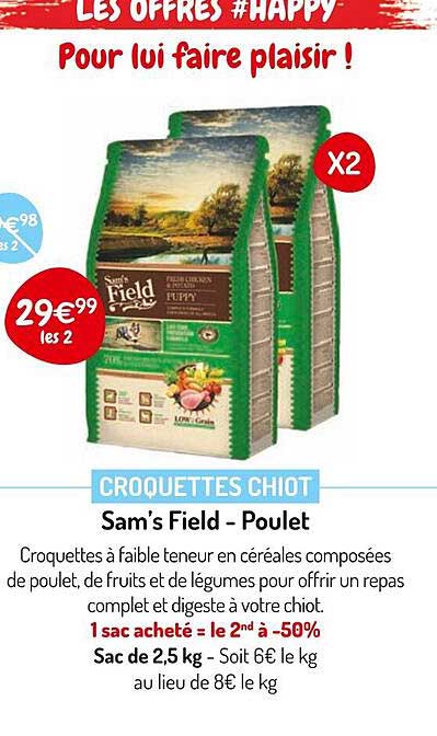 croquettes chiot sam's field - poulet