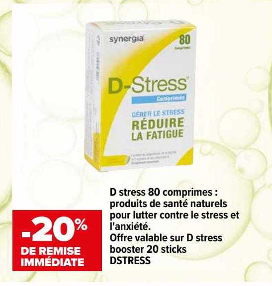 d stress 80 comprimés : produits de santé naturels pour lutter contre le stress et l'anxiété