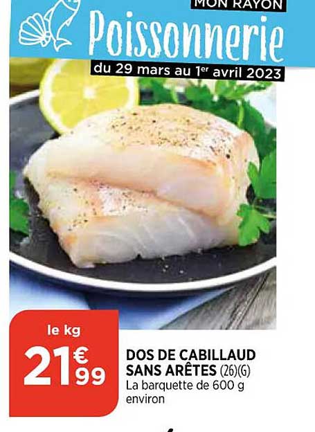 dos de cabillaud sans arêtes