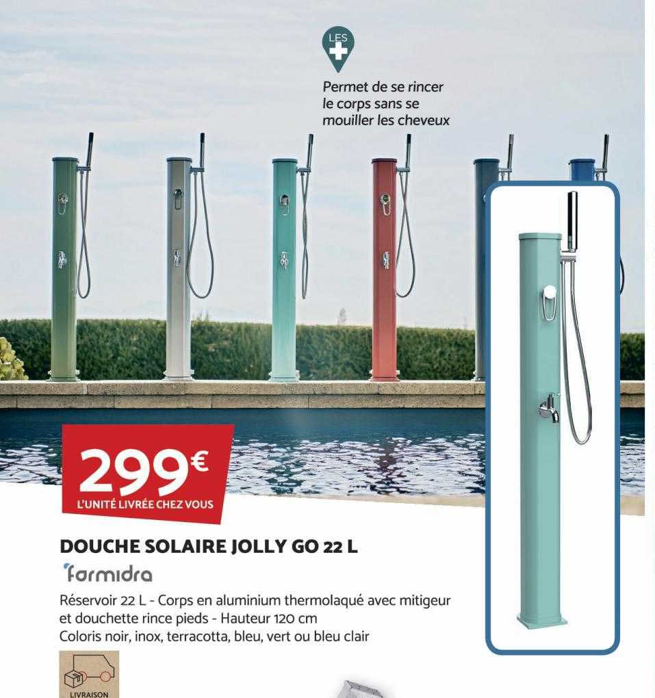 douche solaire jolly go 22l farmidra