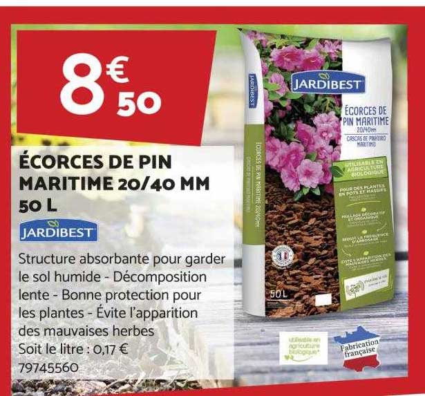 écorces de pin maritime 20-40 mm 50l jardibest