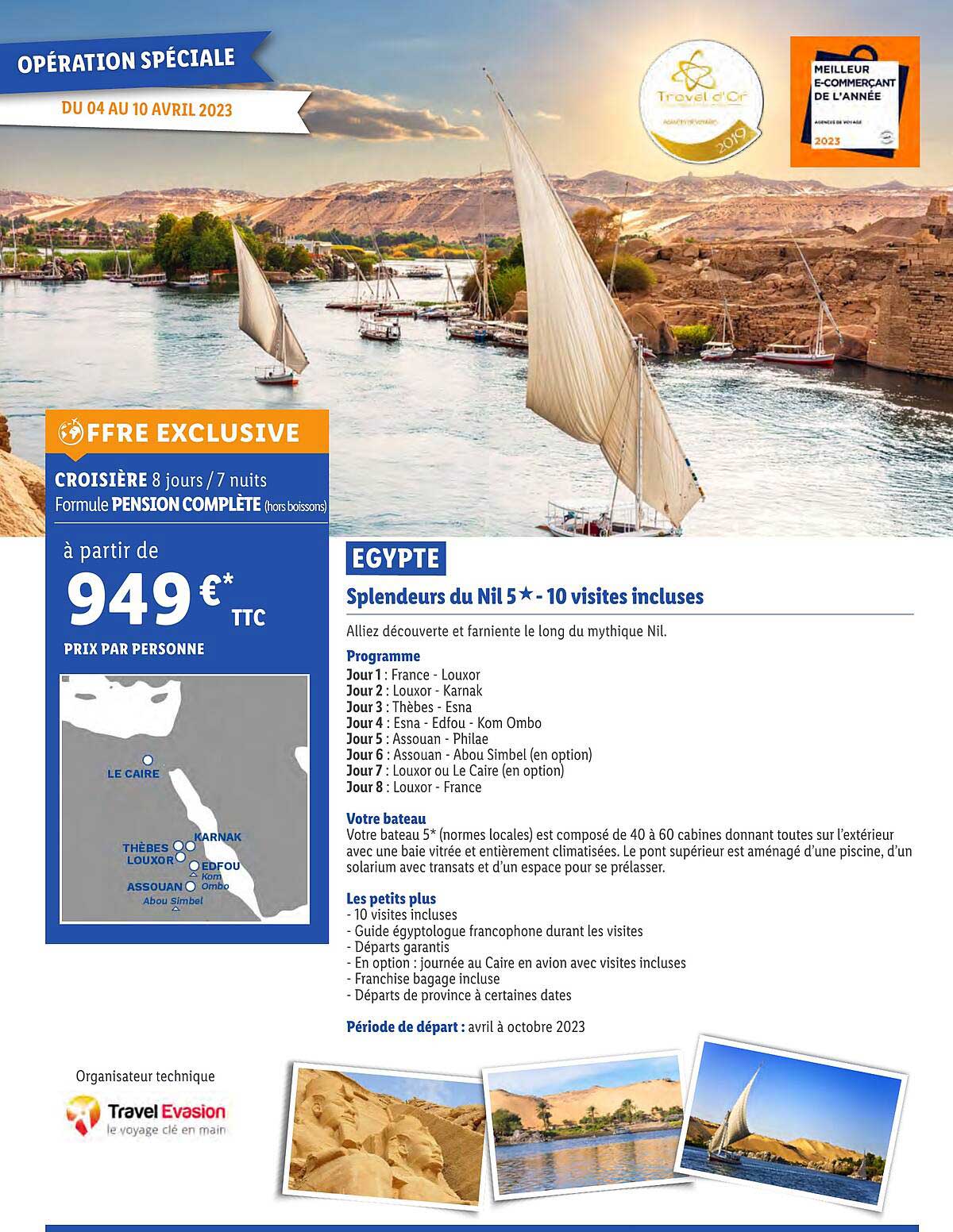 egypte : splendeurs du nil 5- - 10 visites incluses