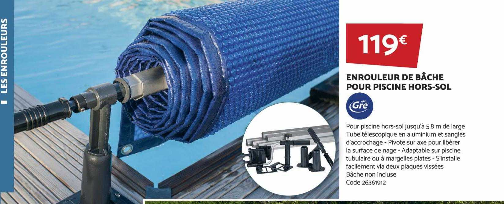 enrouleur de bâche pour piscine hors-sol gré