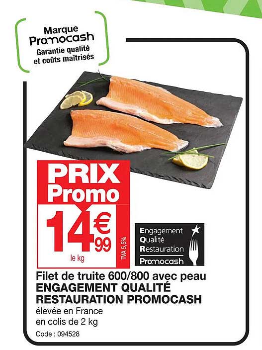 filet de truite 600-800 avec peau engagement qualité restauration promocash