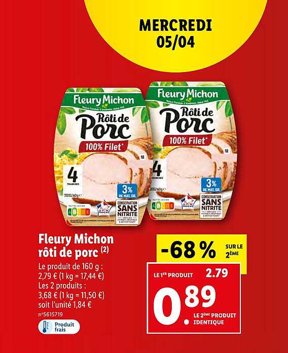 fleury michon rôti de porc