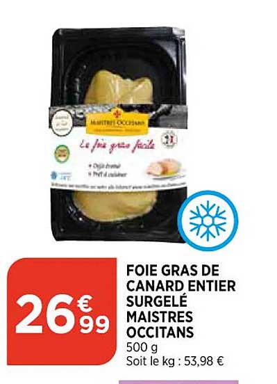foie gras de canard entier surgelé maistres occitans