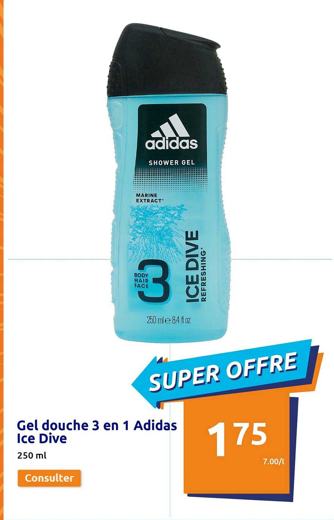 Gel Douche 3 En 1 Adidas Ice Dive