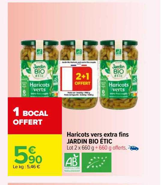 Haricots Verts Extra Fins Jardin Bio étic
